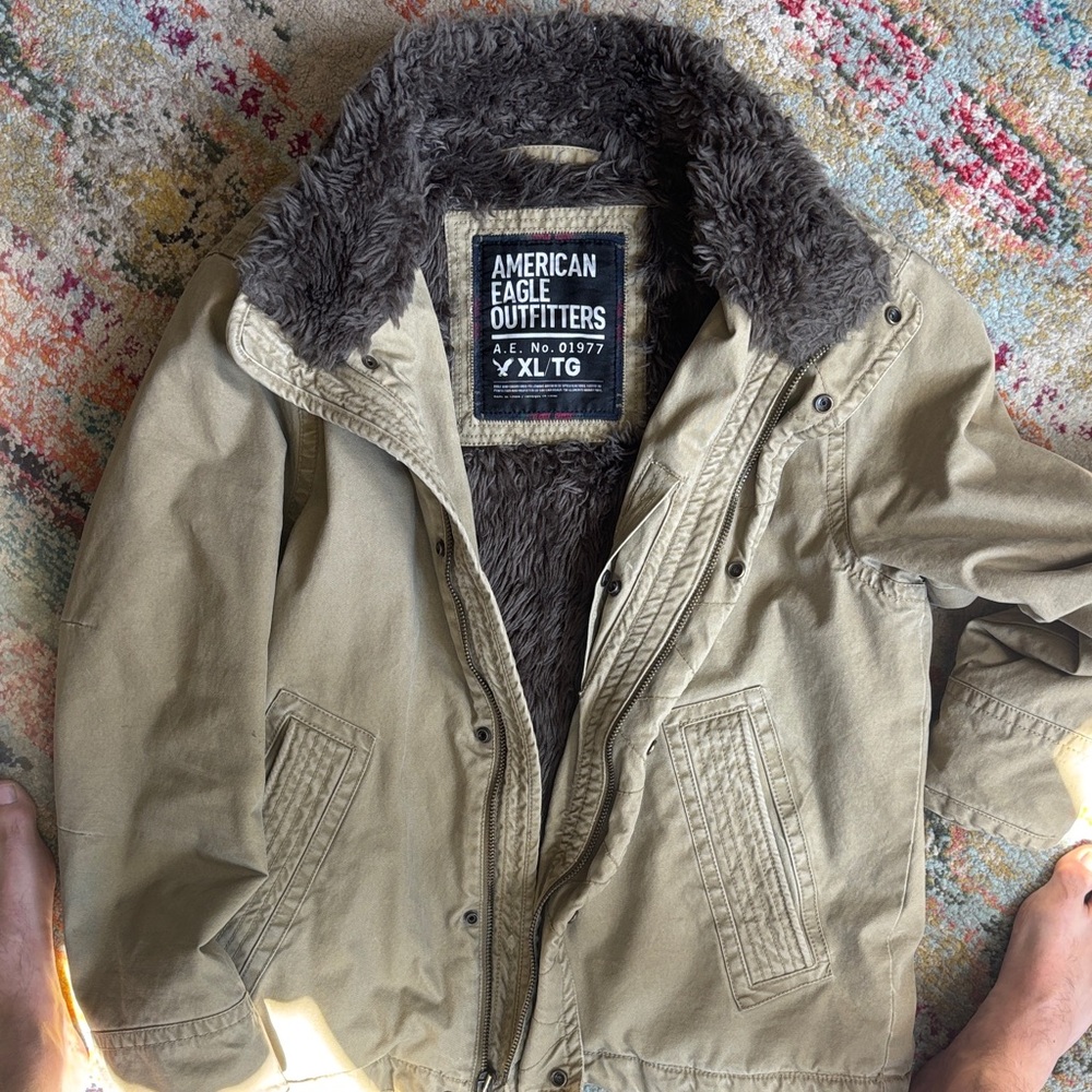 American Eagle Outfitters Men's Khaki Field Jacket
